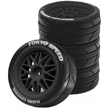 RCカー用 タミヤ製タイヤ・ホイールセット(おまけ付き) 4個RCカーホイールタイヤセットアップグレード1:12スケール